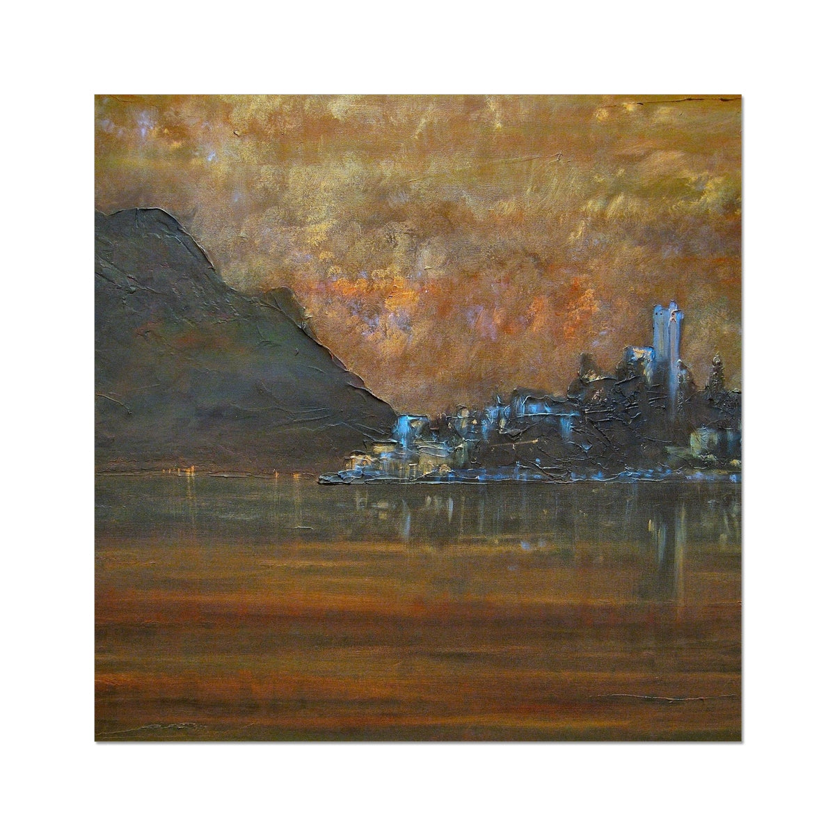 Lake Garda Dusk Italy Painting | Artist Proof Collector Prints From Scotland-Artist Proof Collector Prints-World Art Gallery-20"x20"-Paintings, Prints, Homeware, Art Gifts From Scotland By Scottish Artist Kevin Hunter