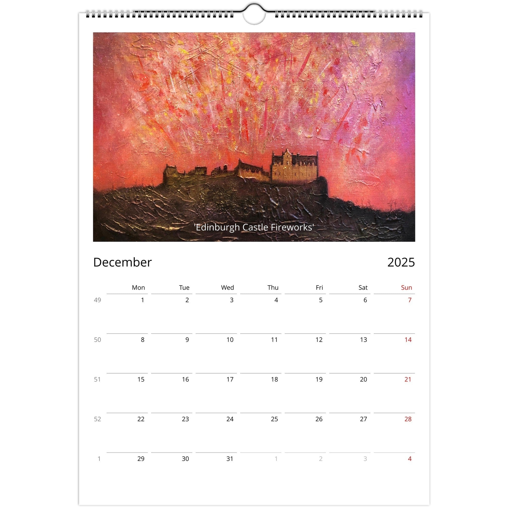 2025 A3 Art Calendar | Hunter Scottish Artist | Hunter Scottish Artist | Paintings, Prints, Homeware and Art Gifts From Scotland By Scottish Artist Kevin Hunter