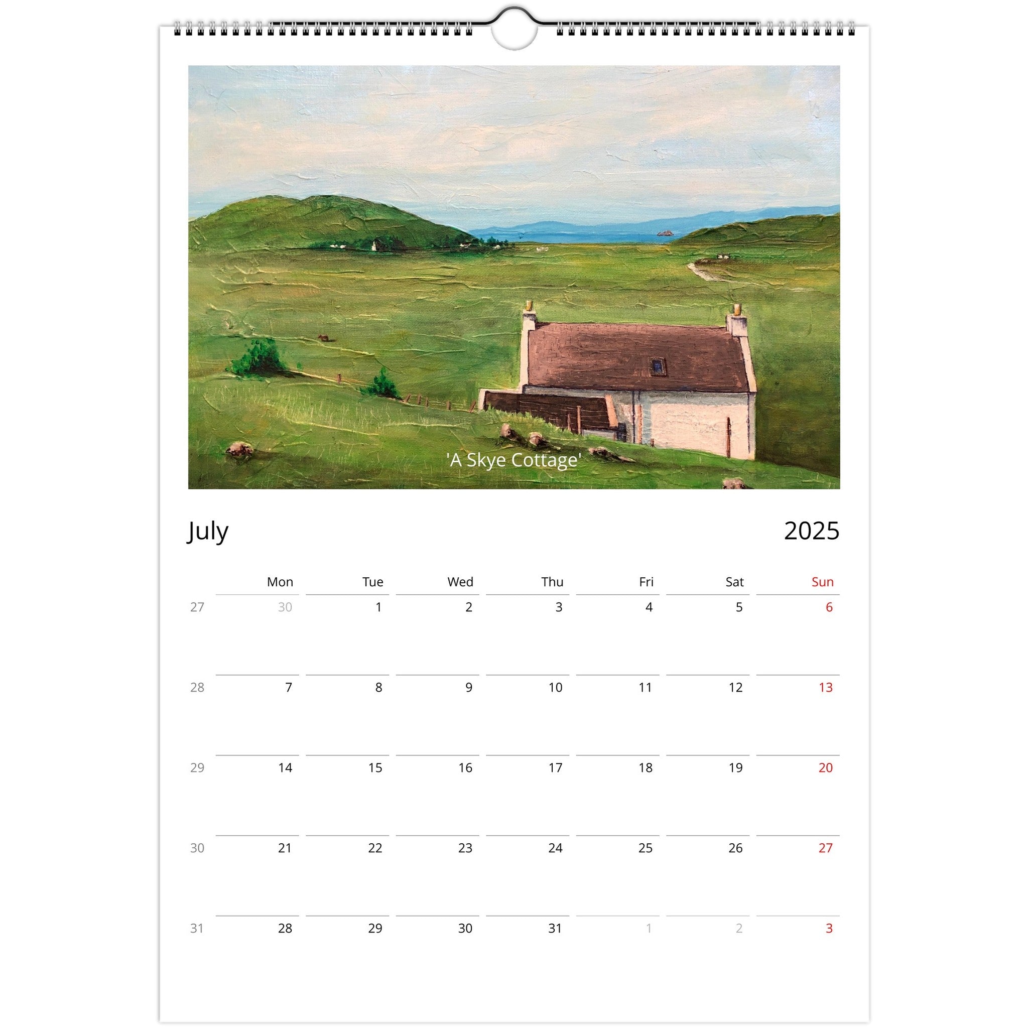 2025 A3 Art Calendar | Hunter Scottish Artist | Hunter Scottish Artist | Paintings, Prints, Homeware and Art Gifts From Scotland By Scottish Artist Kevin Hunter