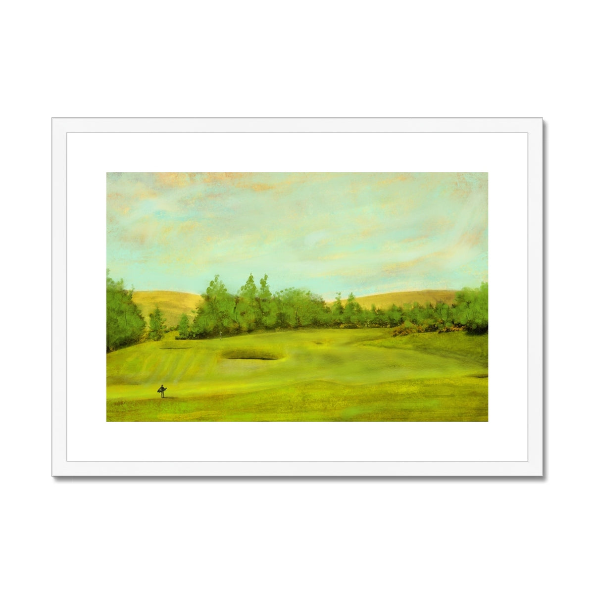 Gleneagles King's Golf Course, The 1st Painting | Framed & Mounted Print