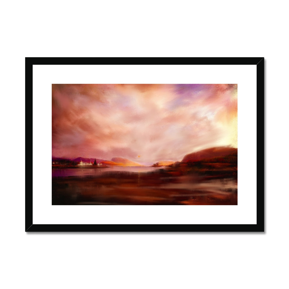 Plockton Sunset Painting | Framed & Mounted Print