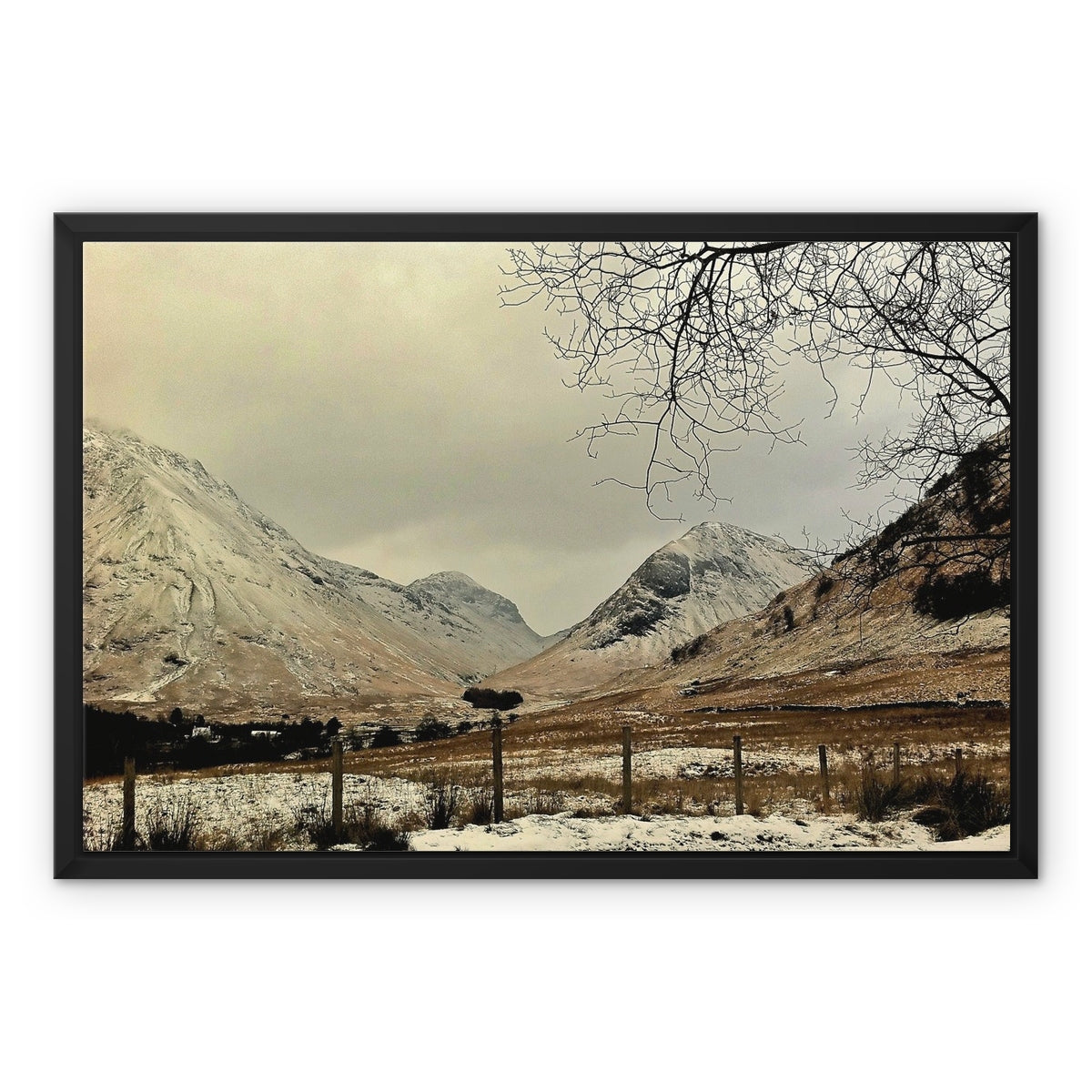 Winter In Glencoe Scottish Landscape Photography | Framed Canvas