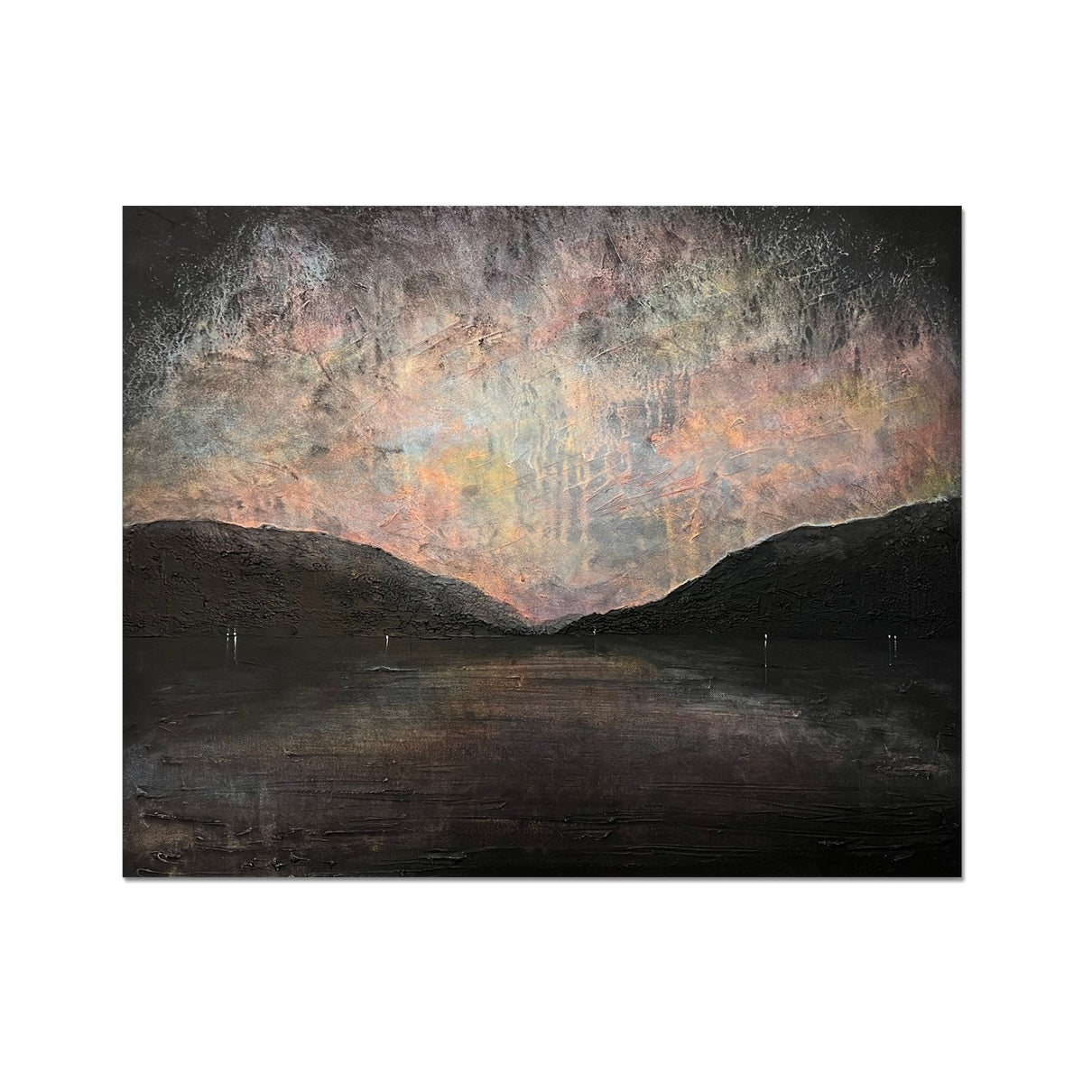 A Brooding Loch Lomond Painting | Artist Proof Collector Prints From Scotland-Artist Proof Collector Prints-Scottish Lochs & Mountains Art Gallery-20"x16"-Paintings, Prints, Homeware, Art Gifts From Scotland By Scottish Artist Kevin Hunter