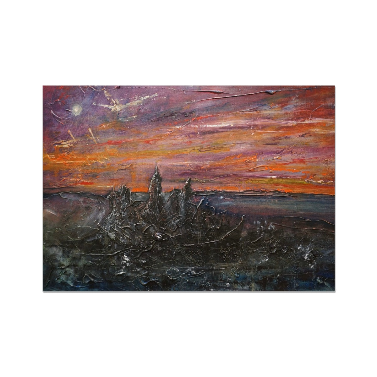 Storr Moonlight Skye Painting | Fine Art Prints From Scotland-Unframed Prints-Skye Art Gallery-A2 Landscape-Paintings, Prints, Homeware, Art Gifts From Scotland By Scottish Artist Kevin Hunter