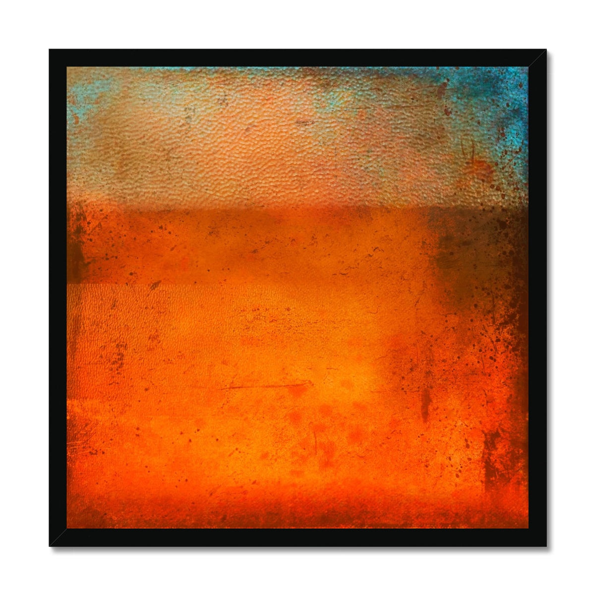 Sunset Horizon Abstract Painting | Framed Prints From Scotland-Framed Prints-Abstract & Impressionistic Art Gallery-20"x20"-Black Frame-Paintings, Prints, Homeware, Art Gifts From Scotland By Scottish Artist Kevin Hunter