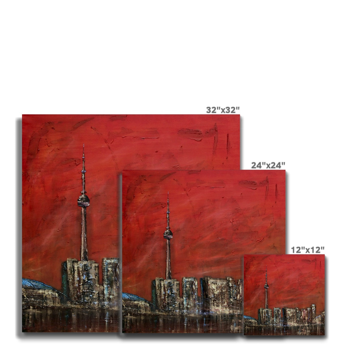 Toronto Sunset Painting | Canvas From Scotland-Contemporary Stretched Canvas Prints-World Art Gallery-Paintings, Prints, Homeware, Art Gifts From Scotland By Scottish Artist Kevin Hunter