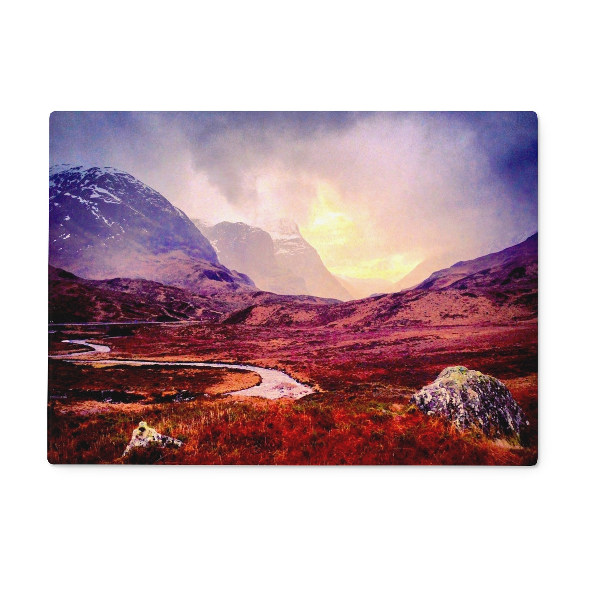 A Brooding Glencoe Art Gifts Glass Chopping Board