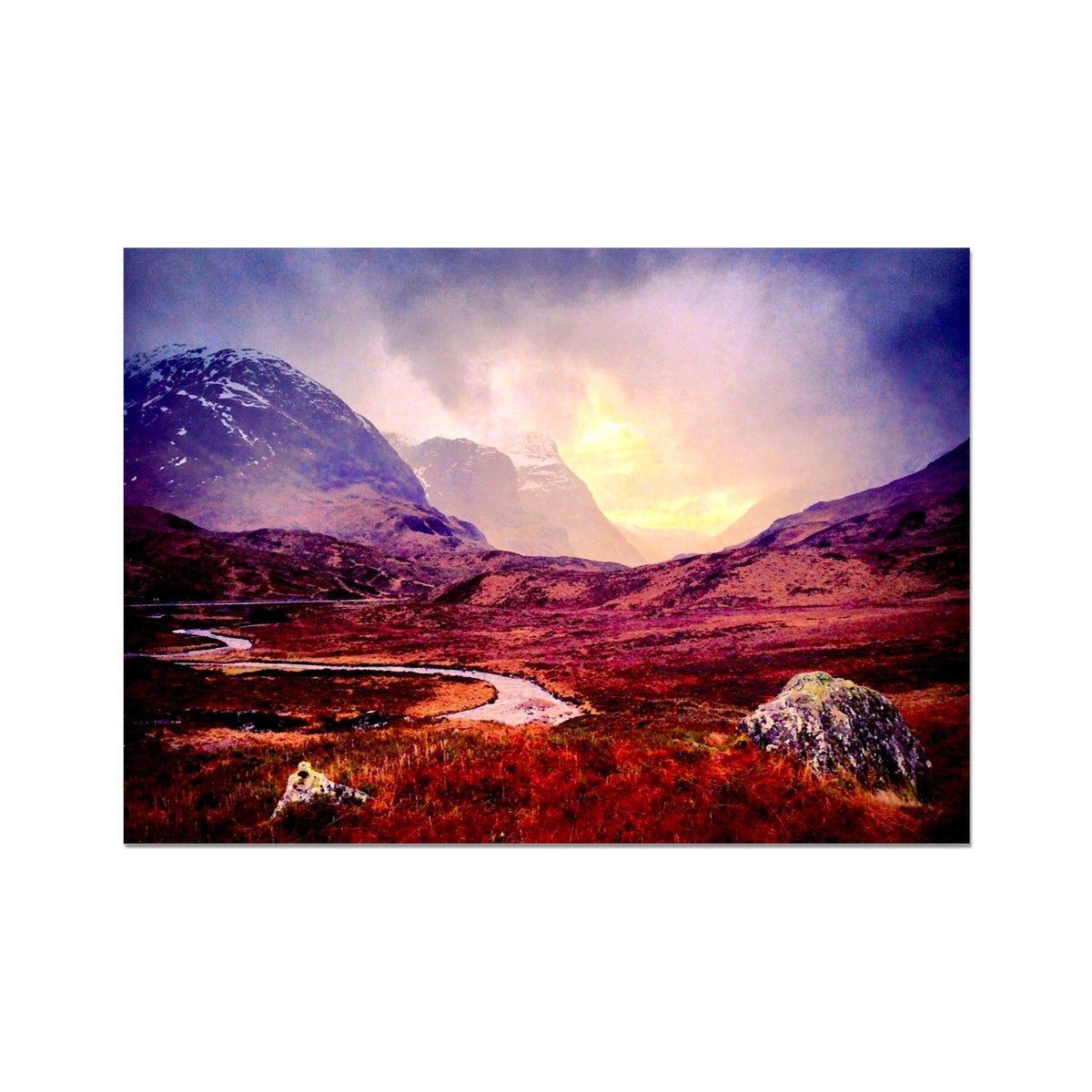 A Brooding Glencoe Painting | Fine Art Prints From Scotland-Unframed Prints-Glencoe Art Gallery-A2 Landscape-Paintings, Prints, Homeware, Art Gifts From Scotland By Scottish Artist Kevin Hunter