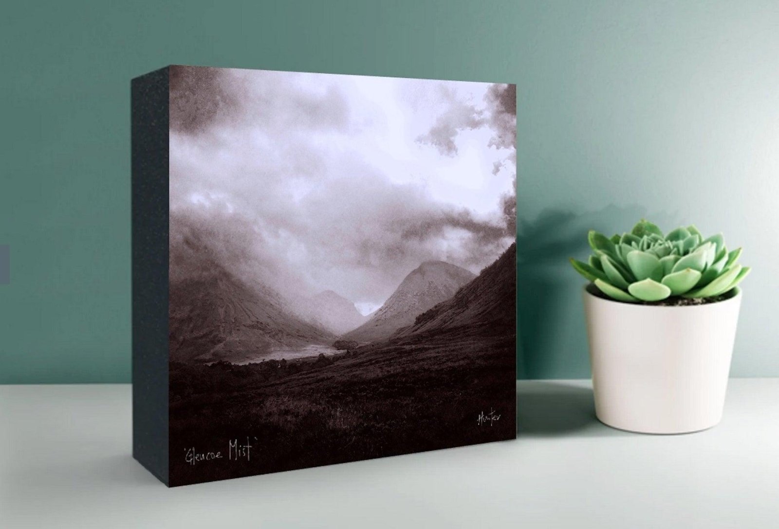 A Brooding Glencoe Wooden Art Block