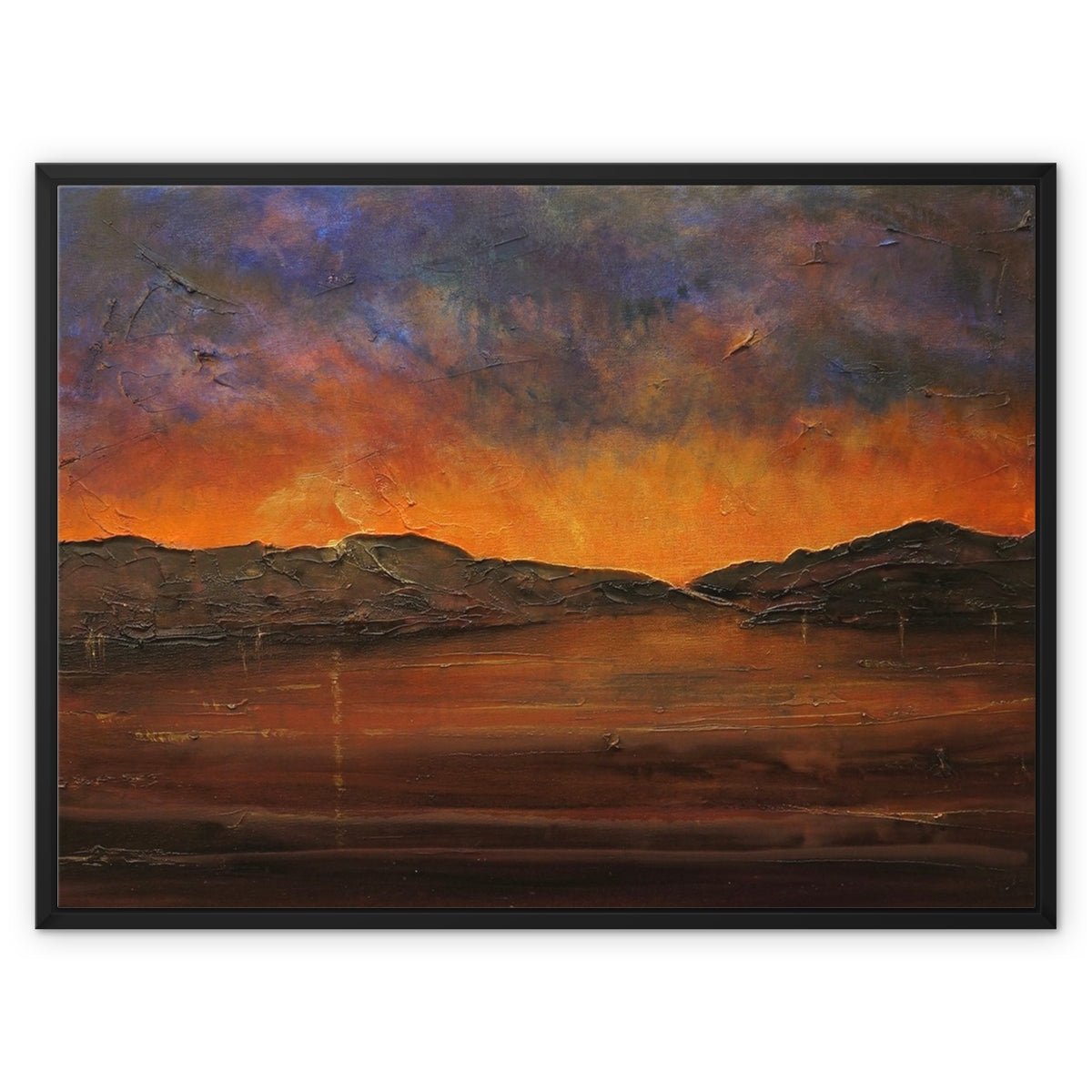 A Brooding River Clyde Dusk Painting | Framed Canvas From Scotland