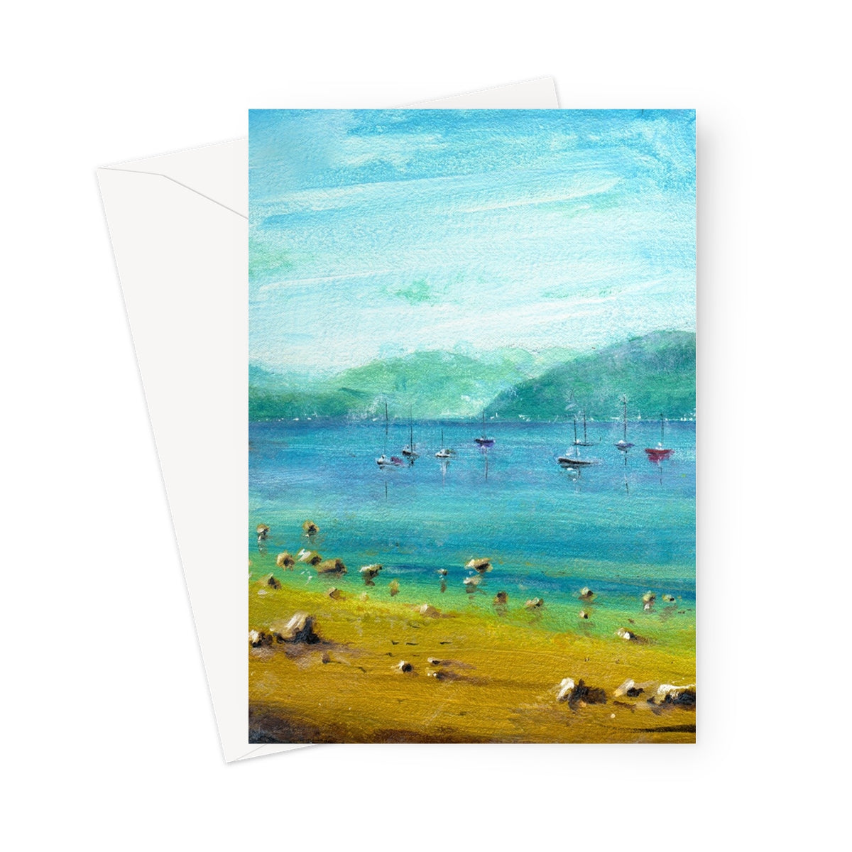 A Clyde Summer Day Scottish Art Gifts Greeting Card