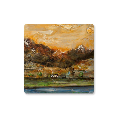 A Glencoe Cottage | Scottish Art Gifts | Coaster | Glencoe Art Gallery | Paintings, Prints, Homeware and Art Gifts From Scotland By Scottish Artist Kevin Hunter