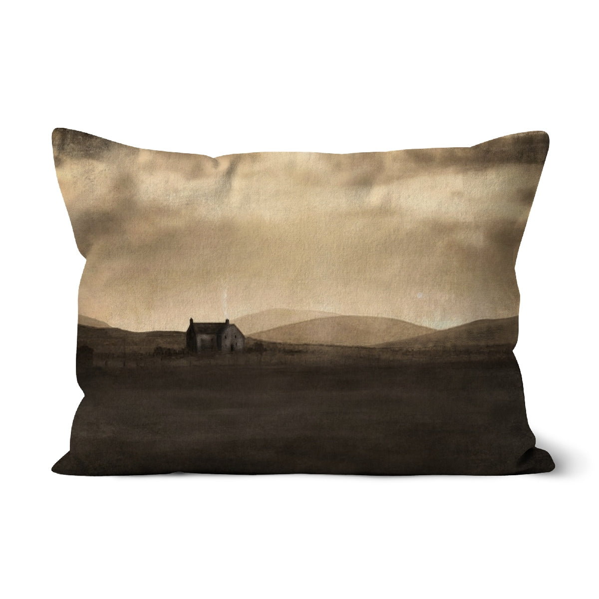 A Moonlit Croft Art Gifts Cushion | Hebridean Islands Art Gallery | Paintings, Prints, Homeware and Art Gifts From Scotland By Scottish Artist Kevin Hunter