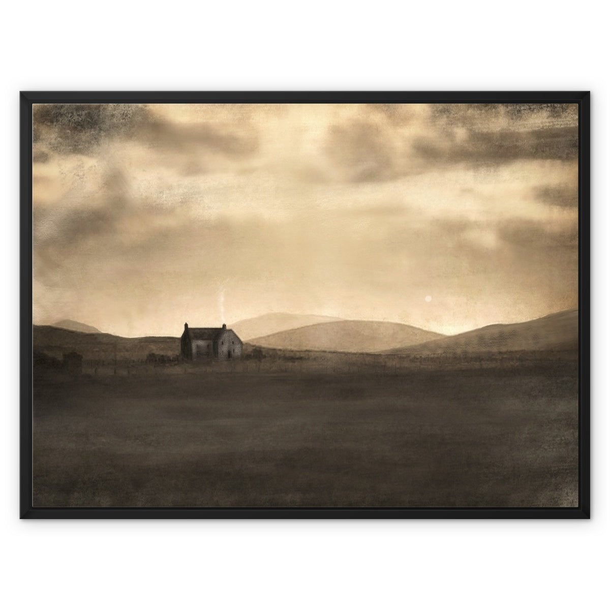 A Moonlit Croft Painting | Framed Canvas From Scotland