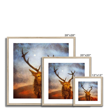 A Moonlit Highland Stag Painting | Framed &amp; Mounted Prints From Scotland