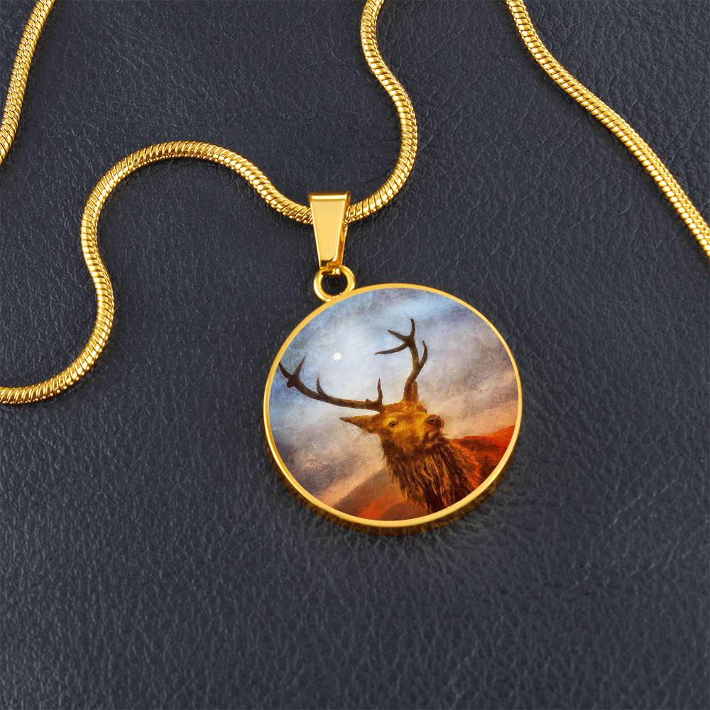 A Moonlit Highland Stag | Scottish Art Jewellery | Luxury Necklace