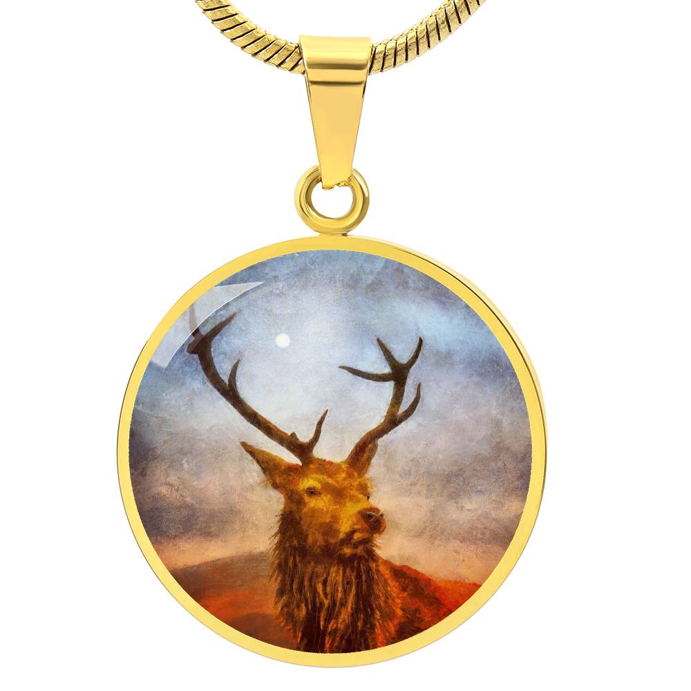 A Moonlit Highland Stag | Scottish Art Jewellery | Luxury Necklace