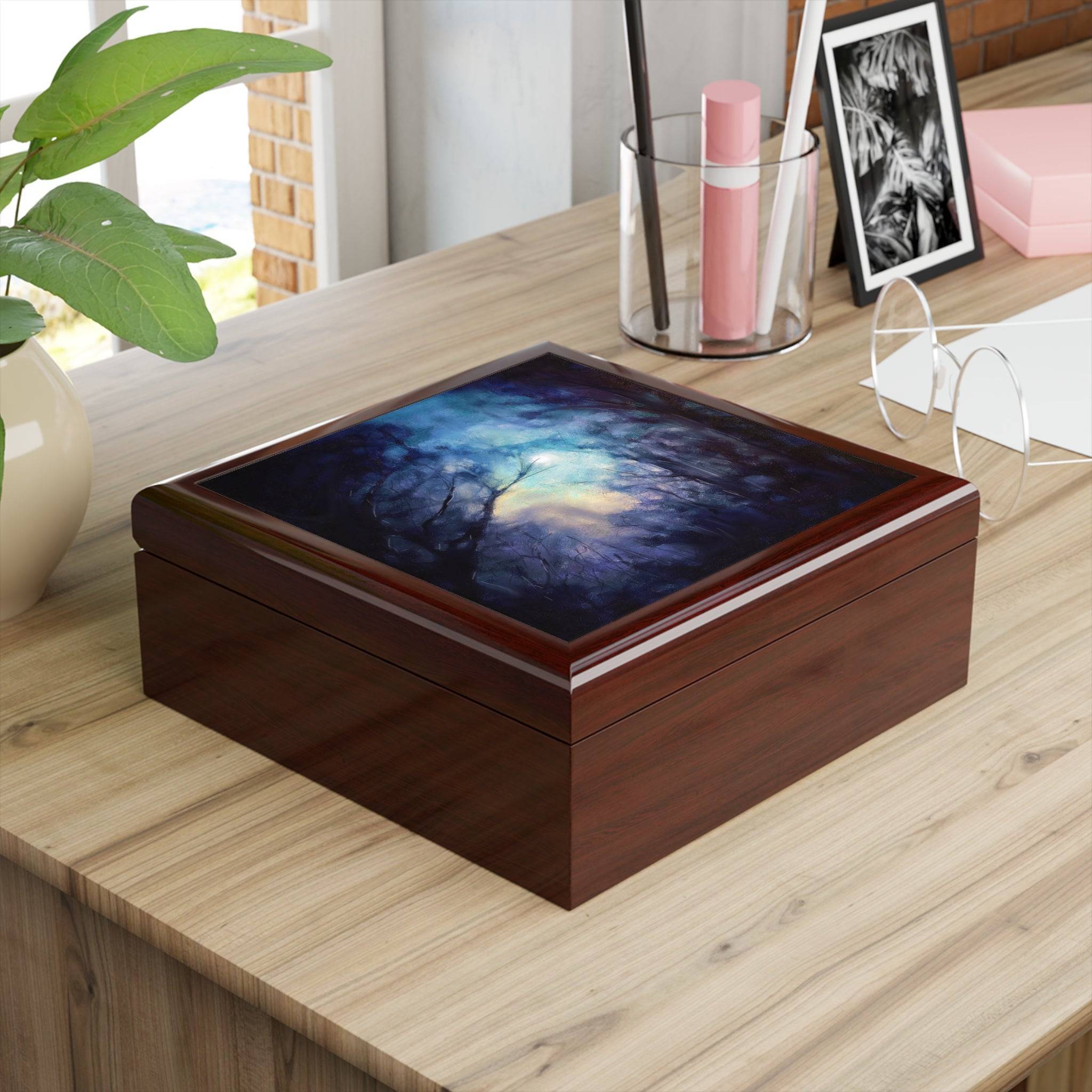 A Moonlit Highland Wood | Art Jewelry Box | Scotland