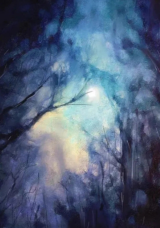 A Moonlit Highland Wood Art Prints from my Highlands & Lowlands Art Gallery Collection