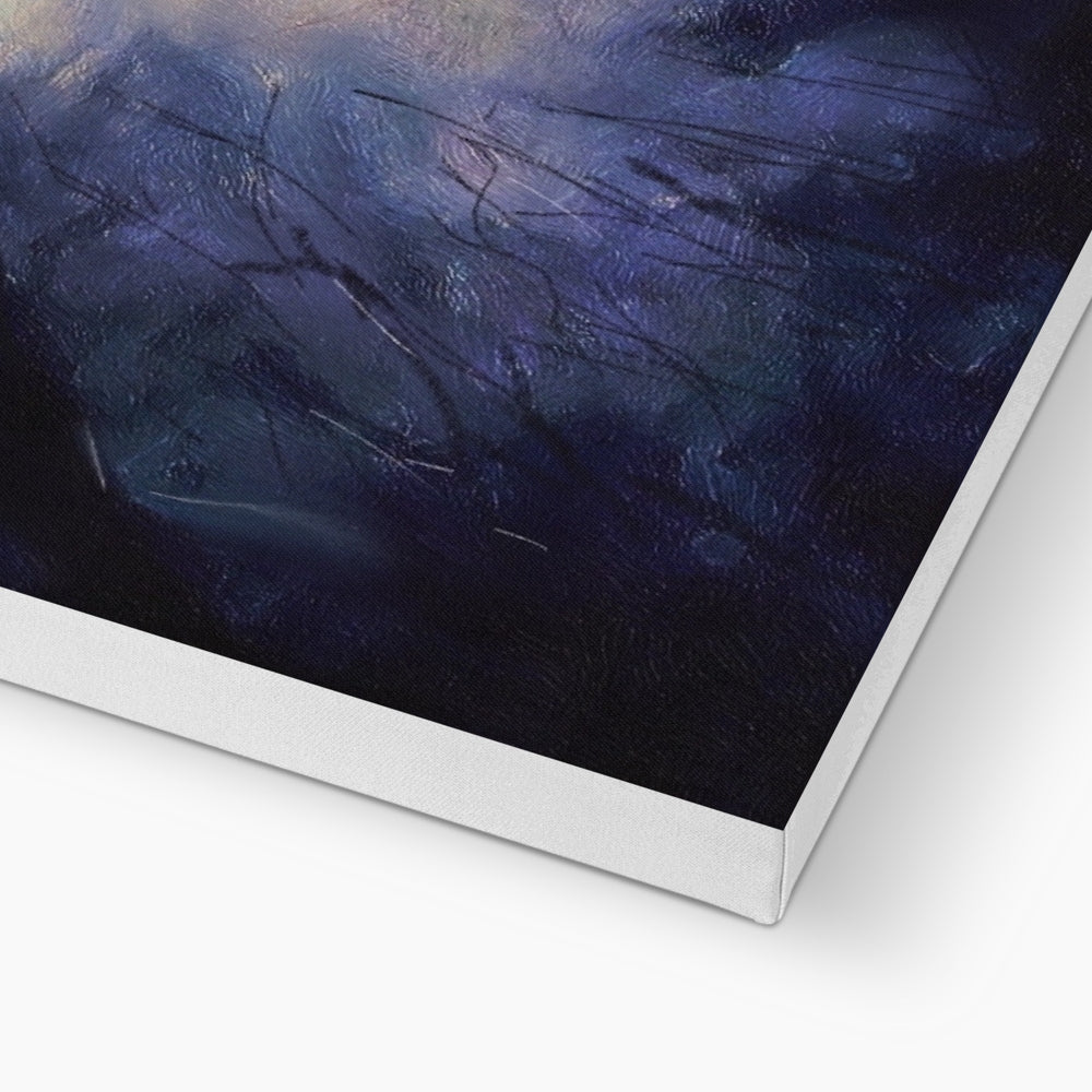 A Moonlit Highland Wood Painting | Canvas From Scotland