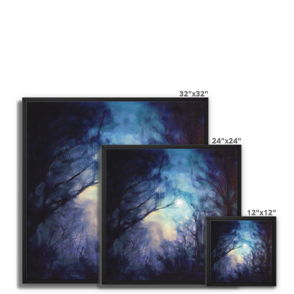 A Moonlit Highland Wood Painting | Framed Canvas Prints From Scotland