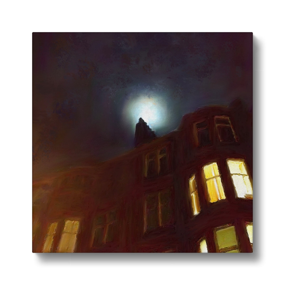 A Moonlit Tenement Art Eco Canvas-Edinburgh & Glasgow Art Gallery