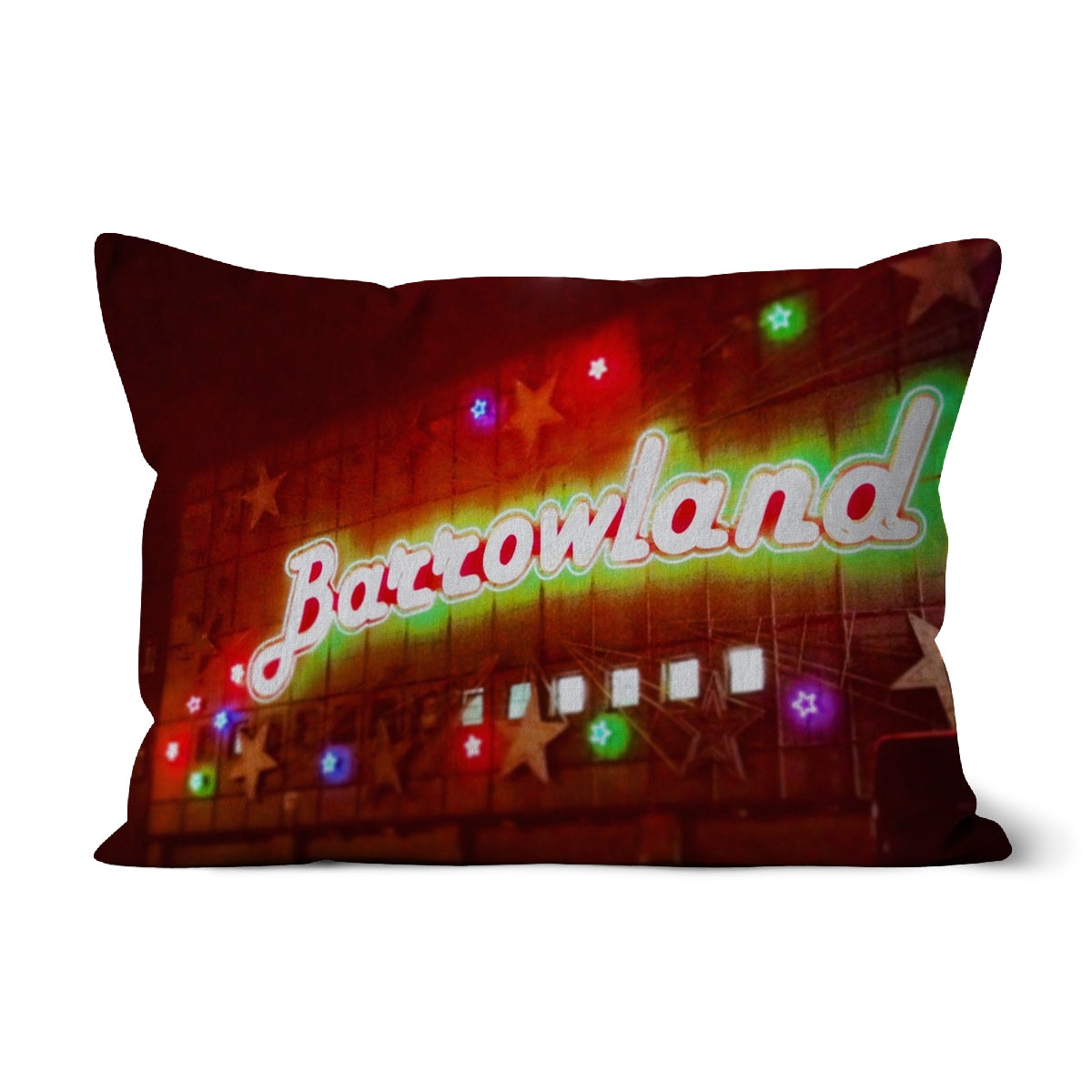 A Neon Glasgow Barrowlands Art Gifts Cushion | Edinburgh &amp; Glasgow Art Gallery | Paintings, Prints, Homeware and Art Gifts From Scotland By Scottish Artist Kevin Hunter