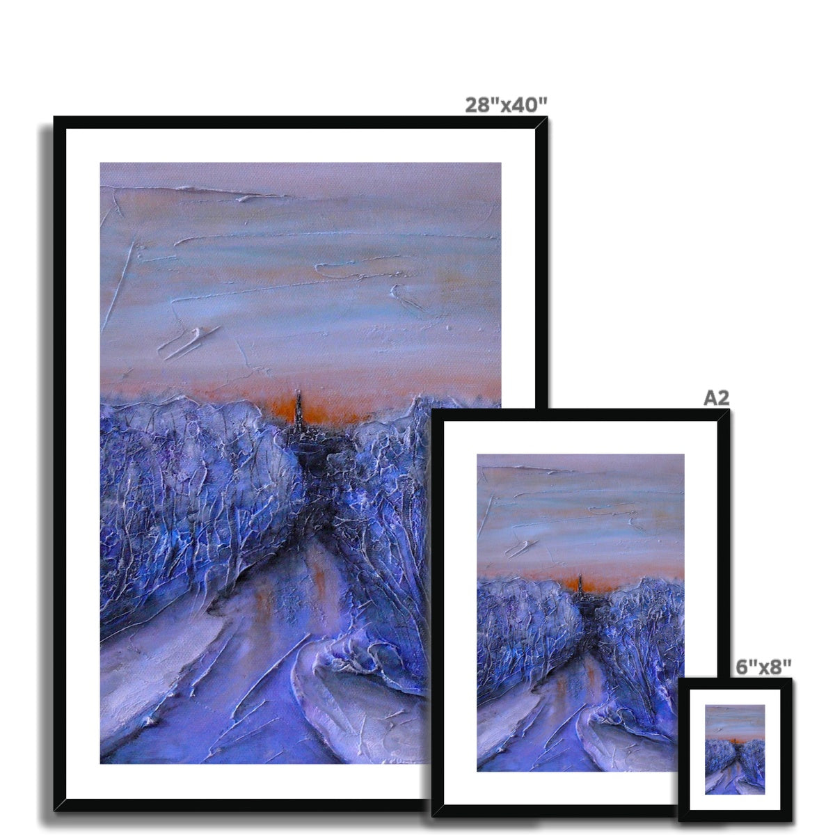 A Frozen River Kelvin Painting | Framed & Mounted Prints From Scotland-Framed & Mounted Prints-Edinburgh & Glasgow Art Gallery-Paintings, Prints, Homeware, Art Gifts From Scotland By Scottish Artist Kevin Hunter