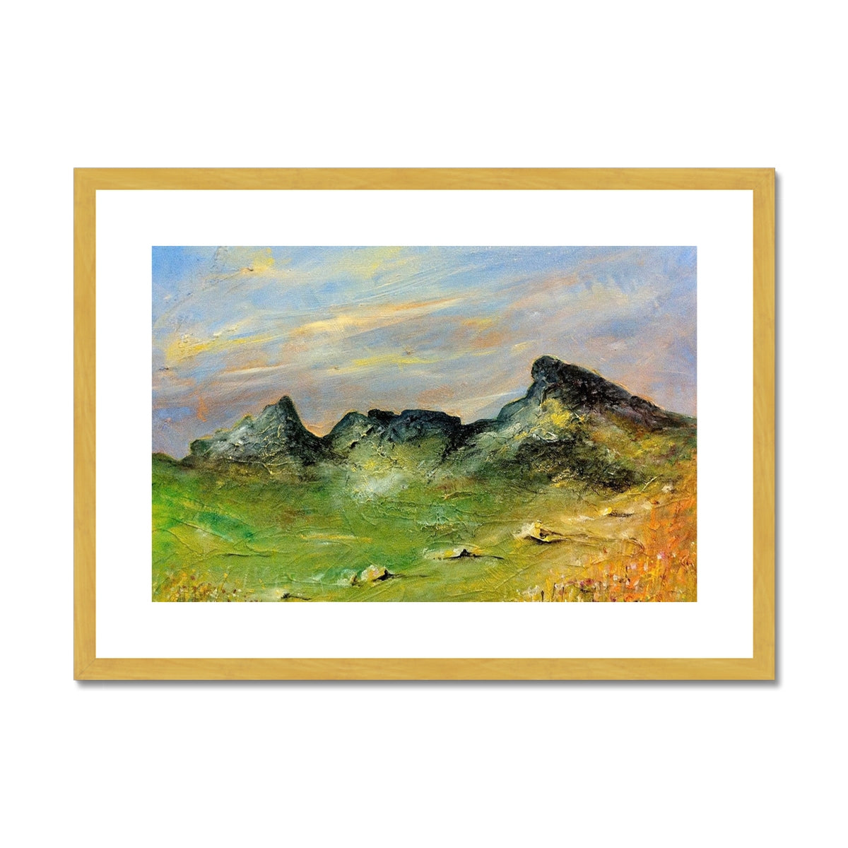 The Cobbler Painting | Antique Framed & Mounted Prints From Scotland-Antique Framed & Mounted Prints-Scottish Lochs & Mountains Art Gallery-A2 Landscape-Gold Frame-Paintings, Prints, Homeware, Art Gifts From Scotland By Scottish Artist Kevin Hunter