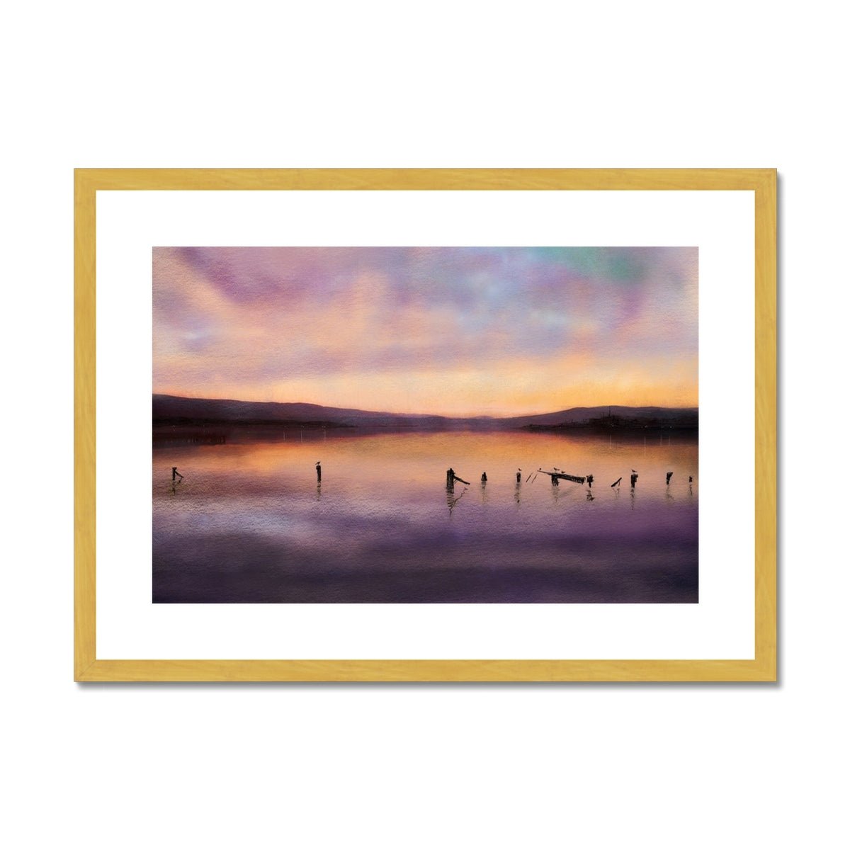 Admiralty Jetty Dusk Painting | Antique Framed & Mounted Prints From Scotland