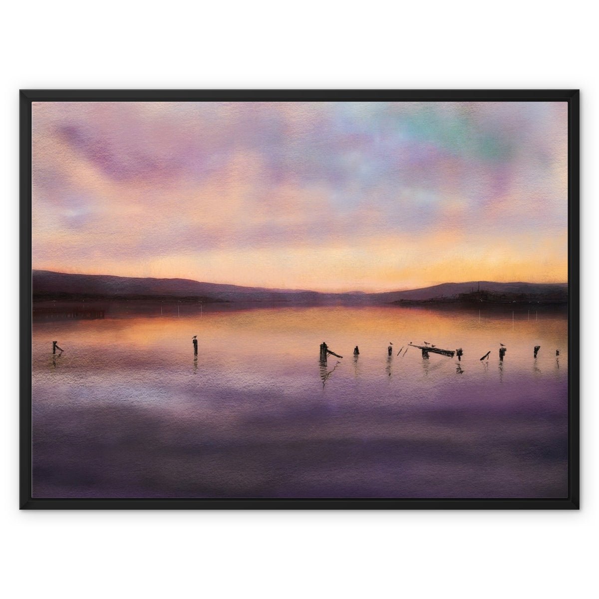 Admiralty Jetty Dusk Painting | Framed Canvas Prints From Scotland