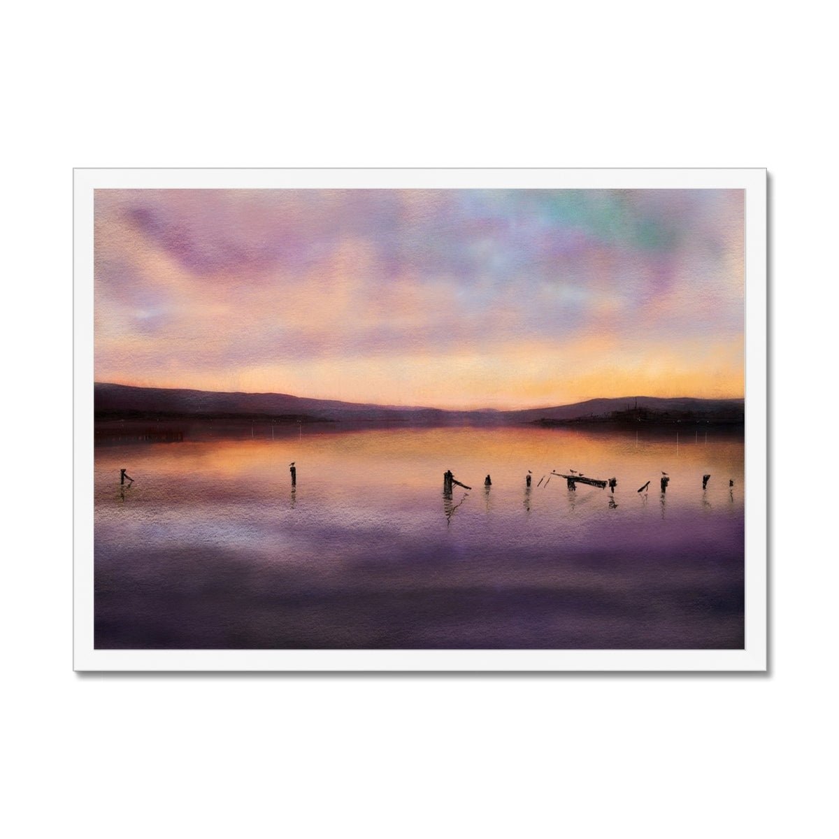 Admiralty Jetty Dusk Painting | Framed Prints From Scotland