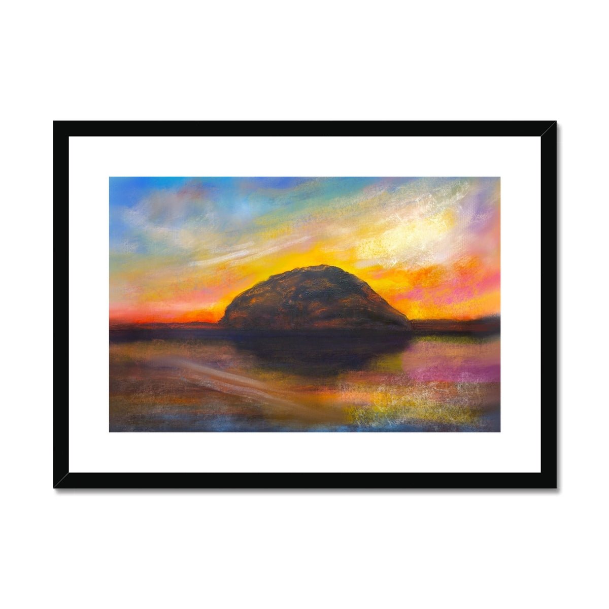 Ailsa Craig Dusk Painting | Framed &amp; Mounted Prints From Scotland