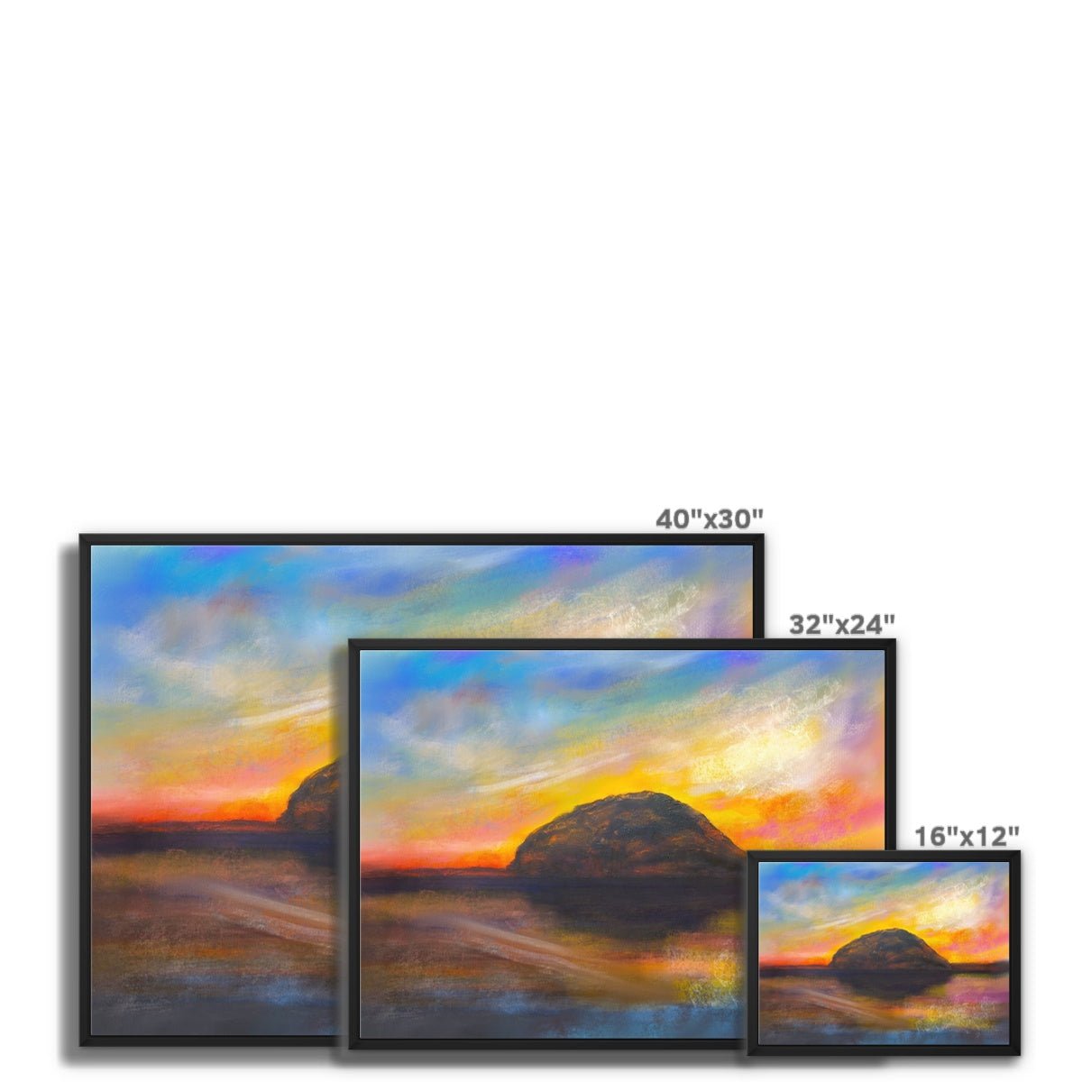 Ailsa Craig Dusk Painting | Framed Canvas Prints From Scotland