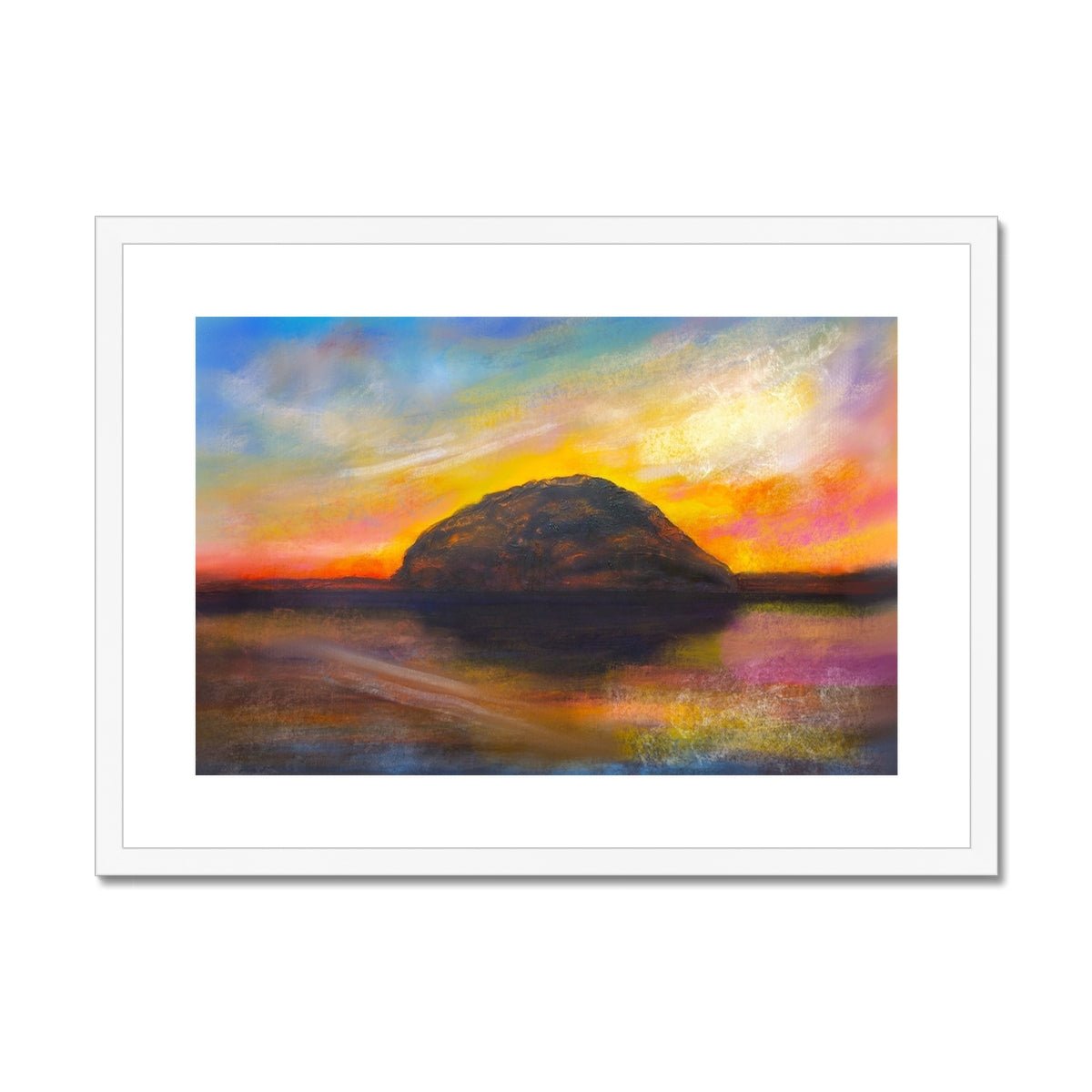 Ailsa Craig Dusk Painting | Framed & Mounted Prints From Scotland