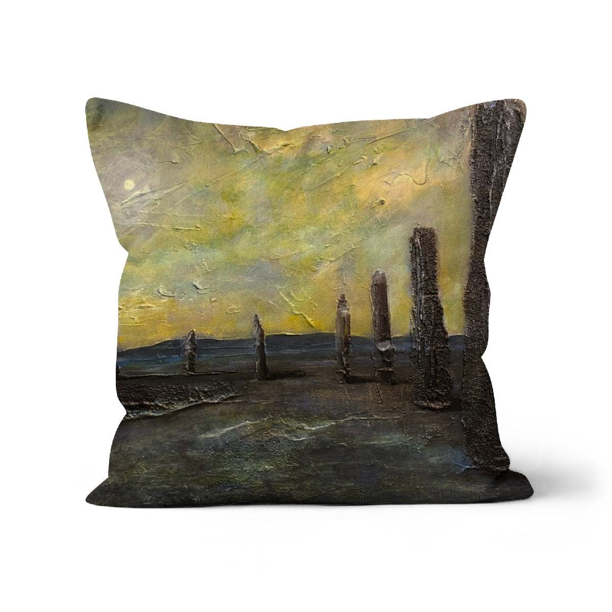 An Ethereal Ring Of Brodgar Art Gifts Cushion | Orkney Art Gallery | Paintings, Prints, Homeware and Art Gifts From Scotland By Scottish Artist Kevin Hunter