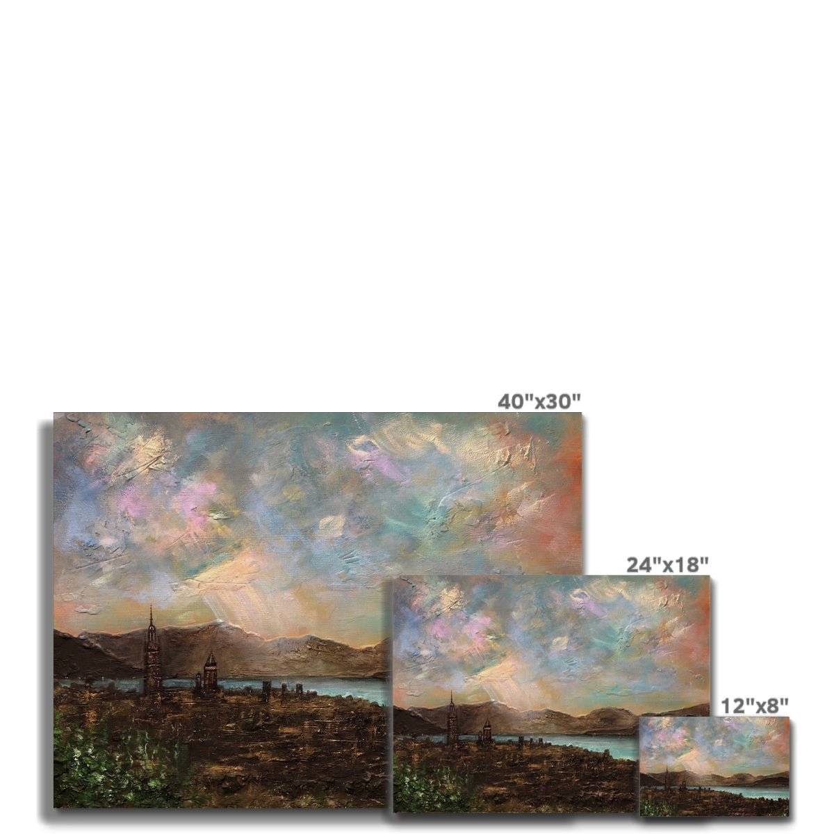 Angels Fingers Over Greenock Painting | Canvas From Scotland-Contemporary Stretched Canvas Prints-River Clyde Art Gallery-Paintings, Prints, Homeware, Art Gifts From Scotland By Scottish Artist Kevin Hunter