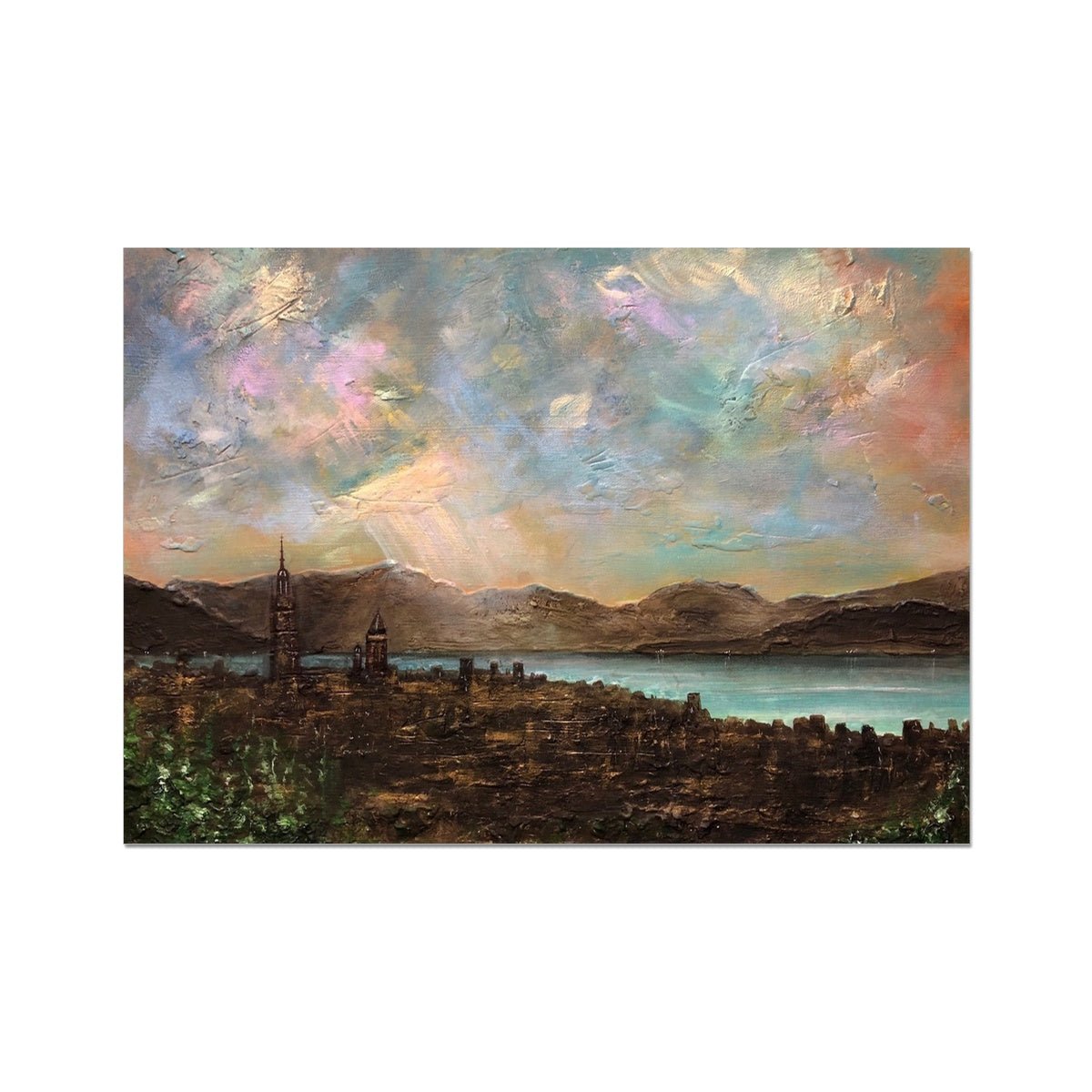 Angels Fingers Over Greenock Painting | Fine Art Prints From Scotland-Unframed Prints-River Clyde Art Gallery-A2 Landscape-Paintings, Prints, Homeware, Art Gifts From Scotland By Scottish Artist Kevin Hunter