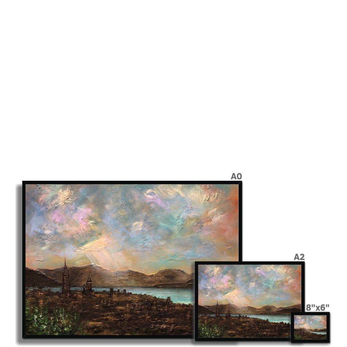 Angels Fingers Over Greenock Painting | Framed Prints From Scotland-Framed Prints-River Clyde Art Gallery-Paintings, Prints, Homeware, Art Gifts From Scotland By Scottish Artist Kevin Hunter