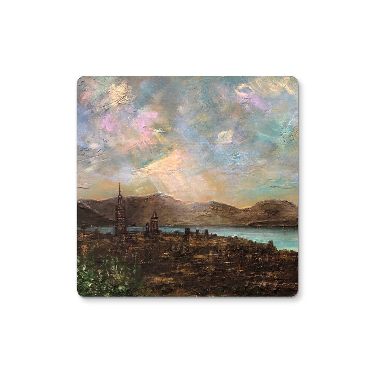 Angels Fingers Over Greenock | Scottish Art Gifts | Coaster