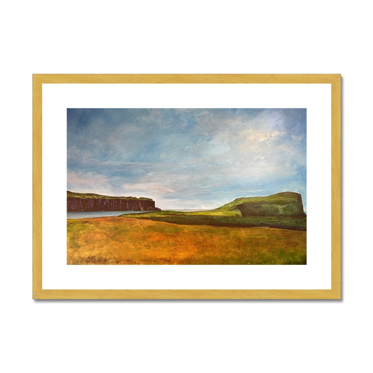 Approaching Oronsay Skye Painting | Antique Framed & Mounted Prints From Scotland