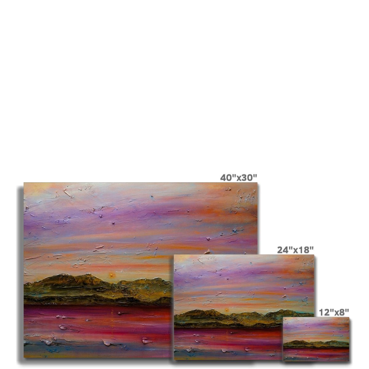 Arran Autumn Dusk Painting | Canvas From Scotland-Contemporary Stretched Canvas Prints-Arran Art Gallery-Paintings, Prints, Homeware, Art Gifts From Scotland By Scottish Artist Kevin Hunter