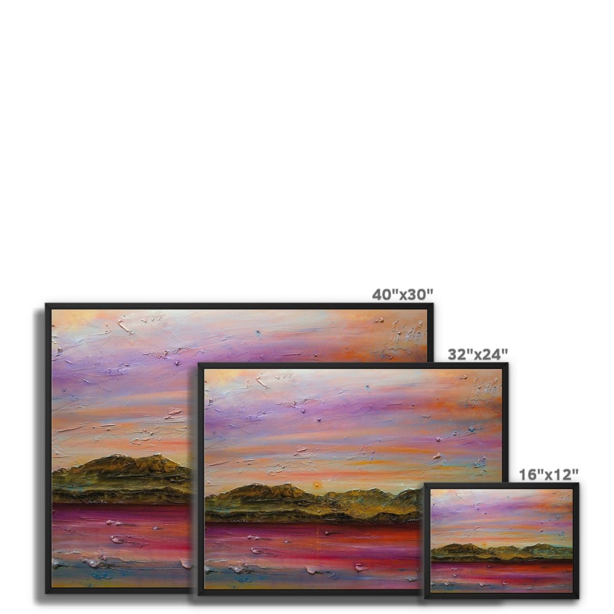 Arran Autumn Dusk Painting | Framed Canvas From Scotland-Floating Framed Canvas Prints-Arran Art Gallery-Paintings, Prints, Homeware, Art Gifts From Scotland By Scottish Artist Kevin Hunter
