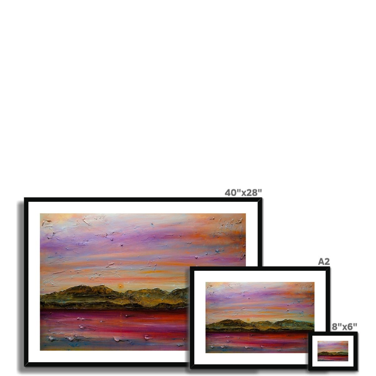 Arran Autumn Dusk Painting | Framed & Mounted Prints From Scotland-Framed & Mounted Prints-Arran Art Gallery-Paintings, Prints, Homeware, Art Gifts From Scotland By Scottish Artist Kevin Hunter
