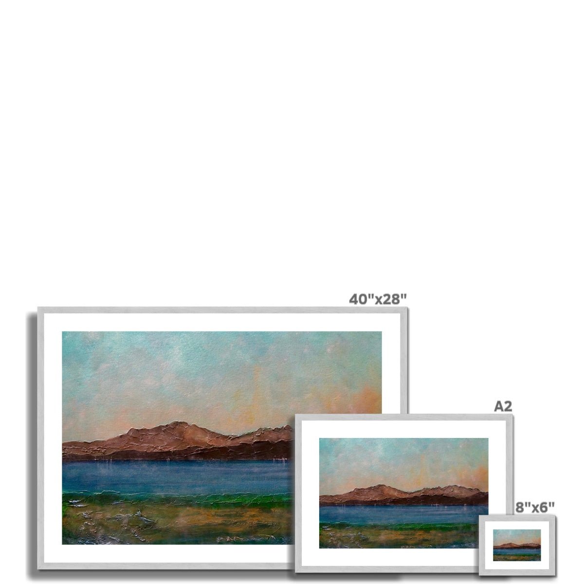 Arran From Scalpsie Bay Painting | Antique Framed & Mounted Prints From Scotland-Antique Framed & Mounted Prints-Arran Art Gallery-Paintings, Prints, Homeware, Art Gifts From Scotland By Scottish Artist Kevin Hunter