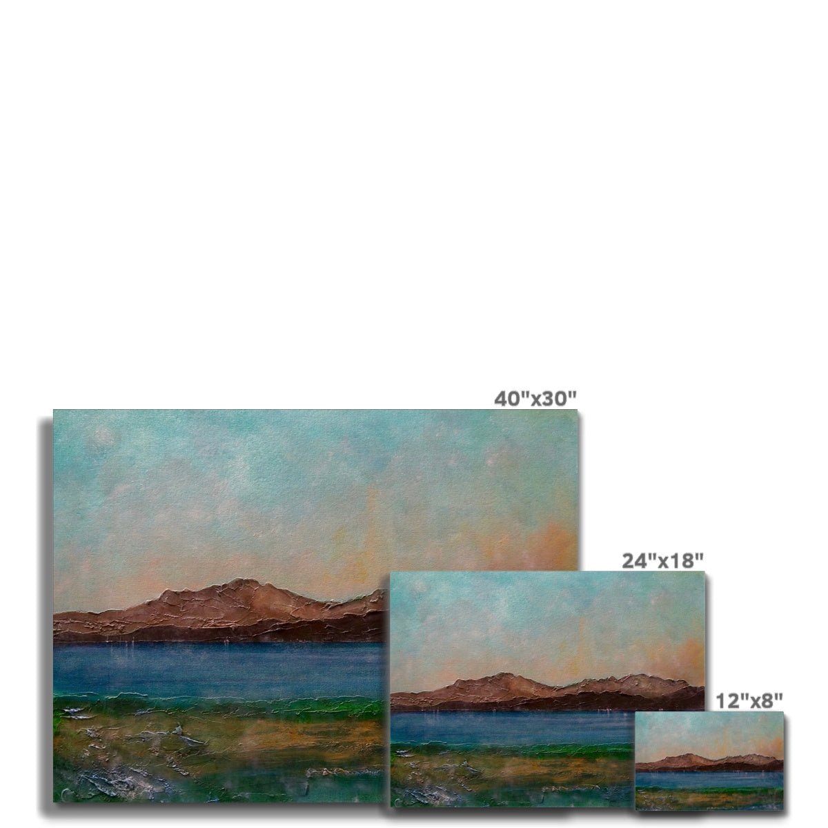 Arran From Scalpsie Bay Painting | Canvas From Scotland-Contemporary Stretched Canvas Prints-Arran Art Gallery-Paintings, Prints, Homeware, Art Gifts From Scotland By Scottish Artist Kevin Hunter