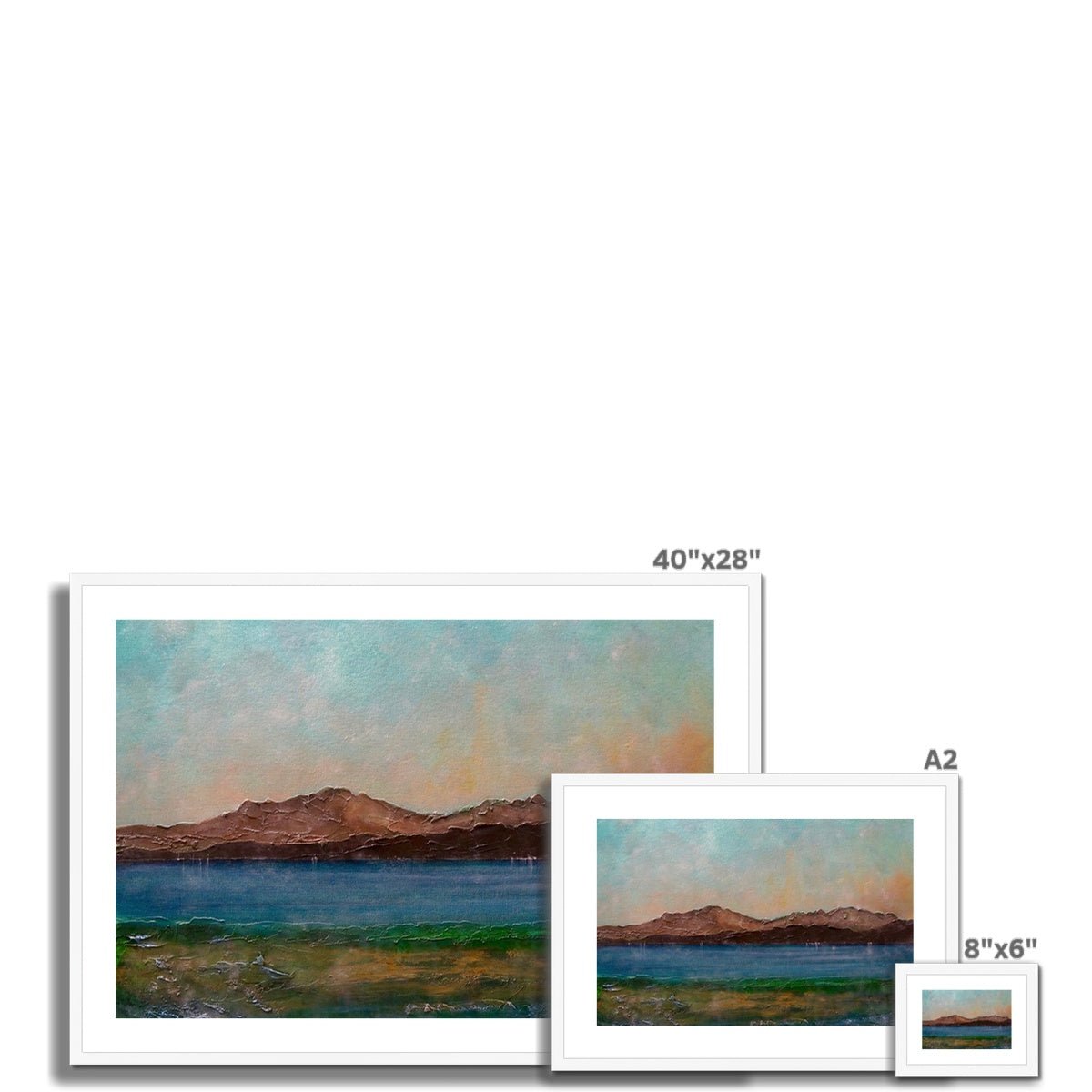 Arran From Scalpsie Bay Painting | Framed & Mounted Prints From Scotland-Framed & Mounted Prints-Arran Art Gallery-Paintings, Prints, Homeware, Art Gifts From Scotland By Scottish Artist Kevin Hunter