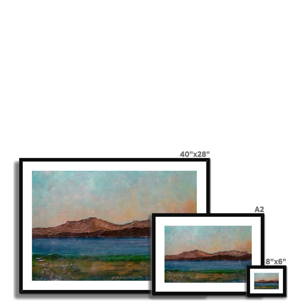 Arran From Scalpsie Bay Painting | Framed & Mounted Prints From Scotland-Framed & Mounted Prints-Arran Art Gallery-Paintings, Prints, Homeware, Art Gifts From Scotland By Scottish Artist Kevin Hunter
