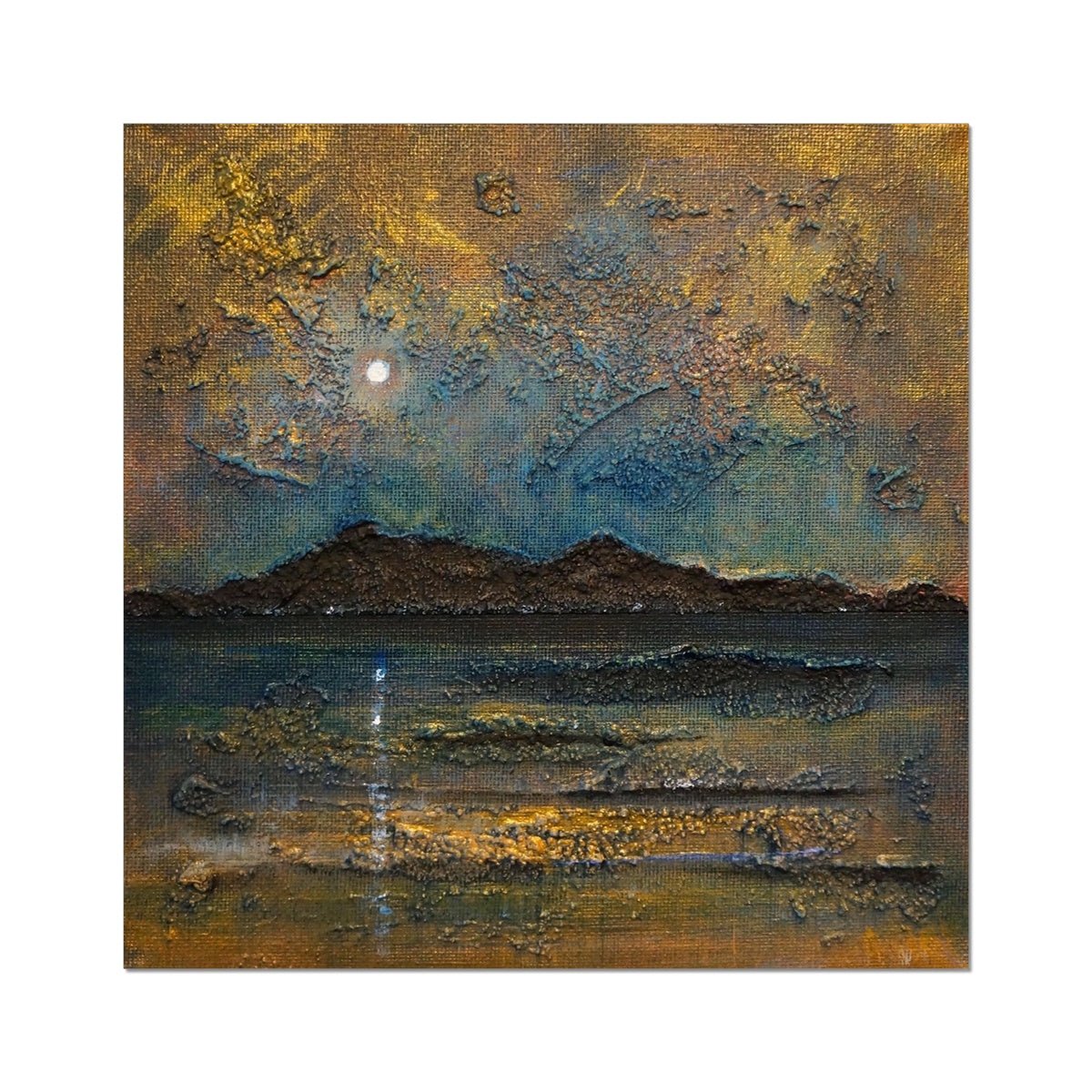 Arran Moonlight Painting | Fine Art Prints From Scotland-Unframed Prints-Arran Art Gallery-24"x24"-Paintings, Prints, Homeware, Art Gifts From Scotland By Scottish Artist Kevin Hunter