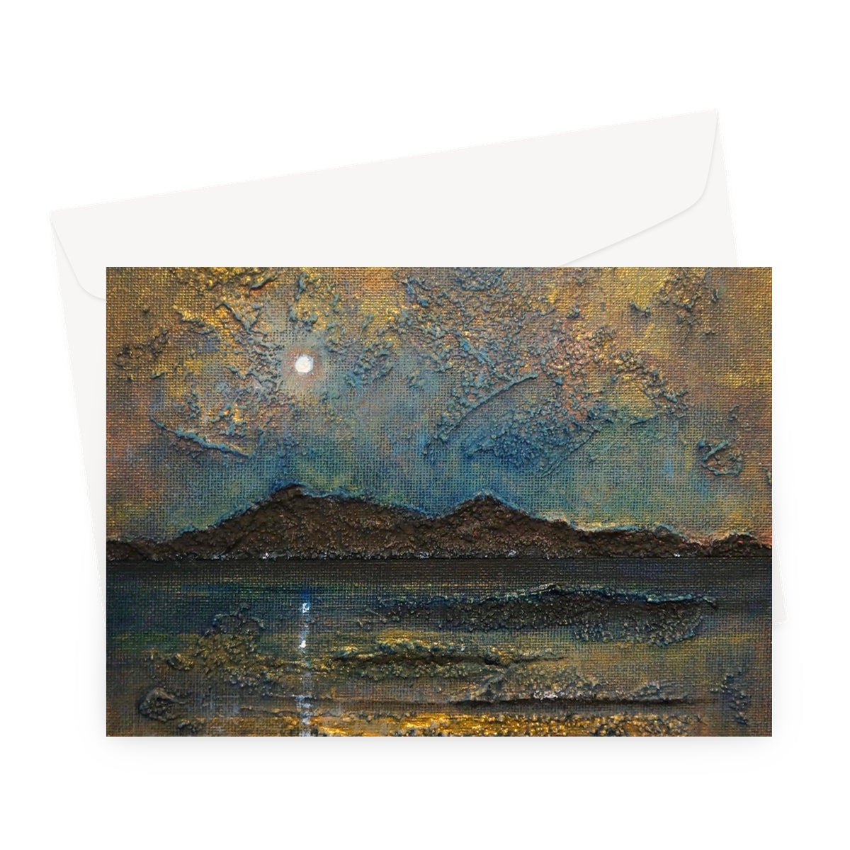 Arran Moonlight Scottish Art Gifts Greeting Card